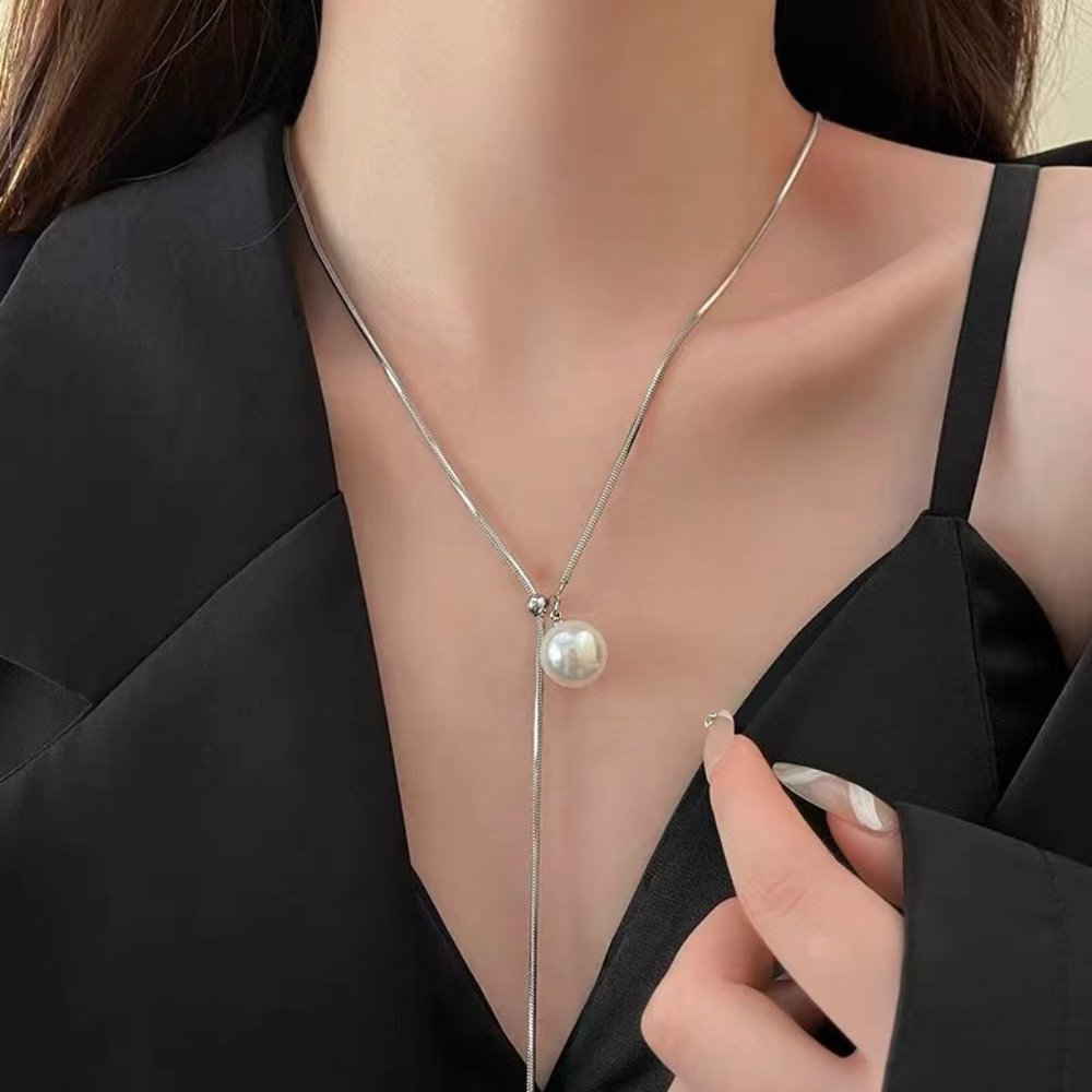 GOLICC long adjustable pearl pendant